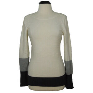 GAP Boat Neck M MEDIUM Creme Gray Sweater Top